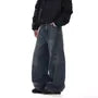 Mid Rise Paneled Washed Wide Leg Jeans