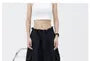 Mid Rise Plain Wide Leg Cargo Pants