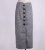 Single-Breasted Woolen Pencil Skirt