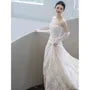 Plain Lace A-Line Tube Wedding Gown