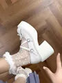 Block Heel Platform Plain Mary Jane Pumps