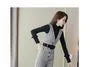 Long-Sleeve Mock Neck Striped T-Shirt / Sleeveless V-Neck Jumpsuit / Set