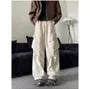Drawstring Waist Plain Baggy Cargo Pants