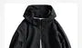 Stand Collar Plain Hooded Zip-Up Windbreaker