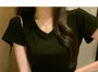 Short-Sleeve V-Neck Plain T-Shirt