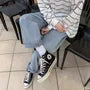 Mid Rise Washed Wide Leg Jeans
