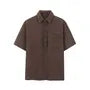 Elbow-Sleeve Plain Polo Shirt